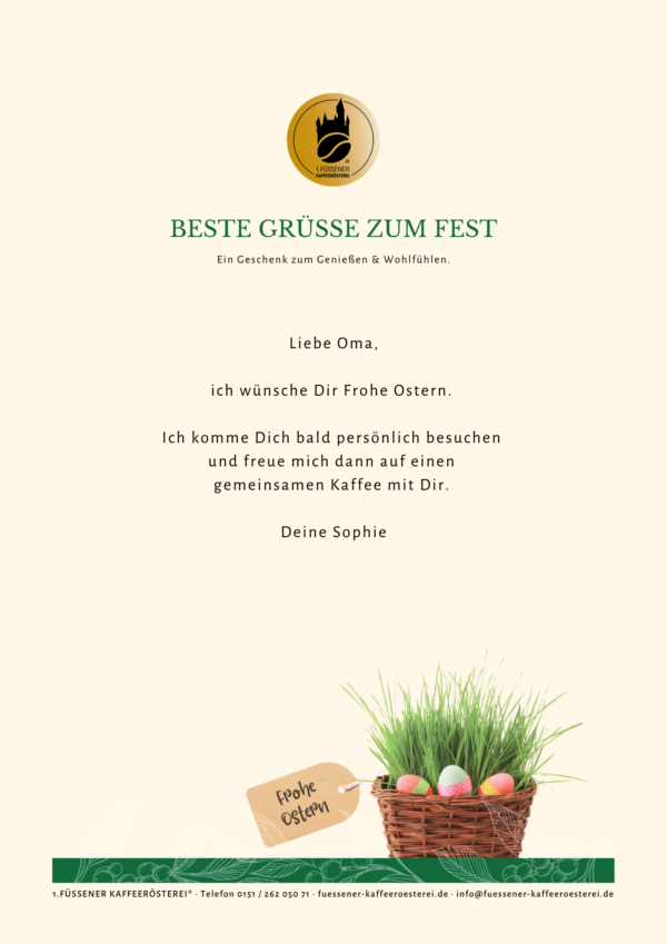 Vorschau persönliche Botschaft als Geschenkservice, Motiv Frohe Ostern